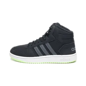 Adidas Hoops Mid Ankle Boots Fabric Black Colour For Men
