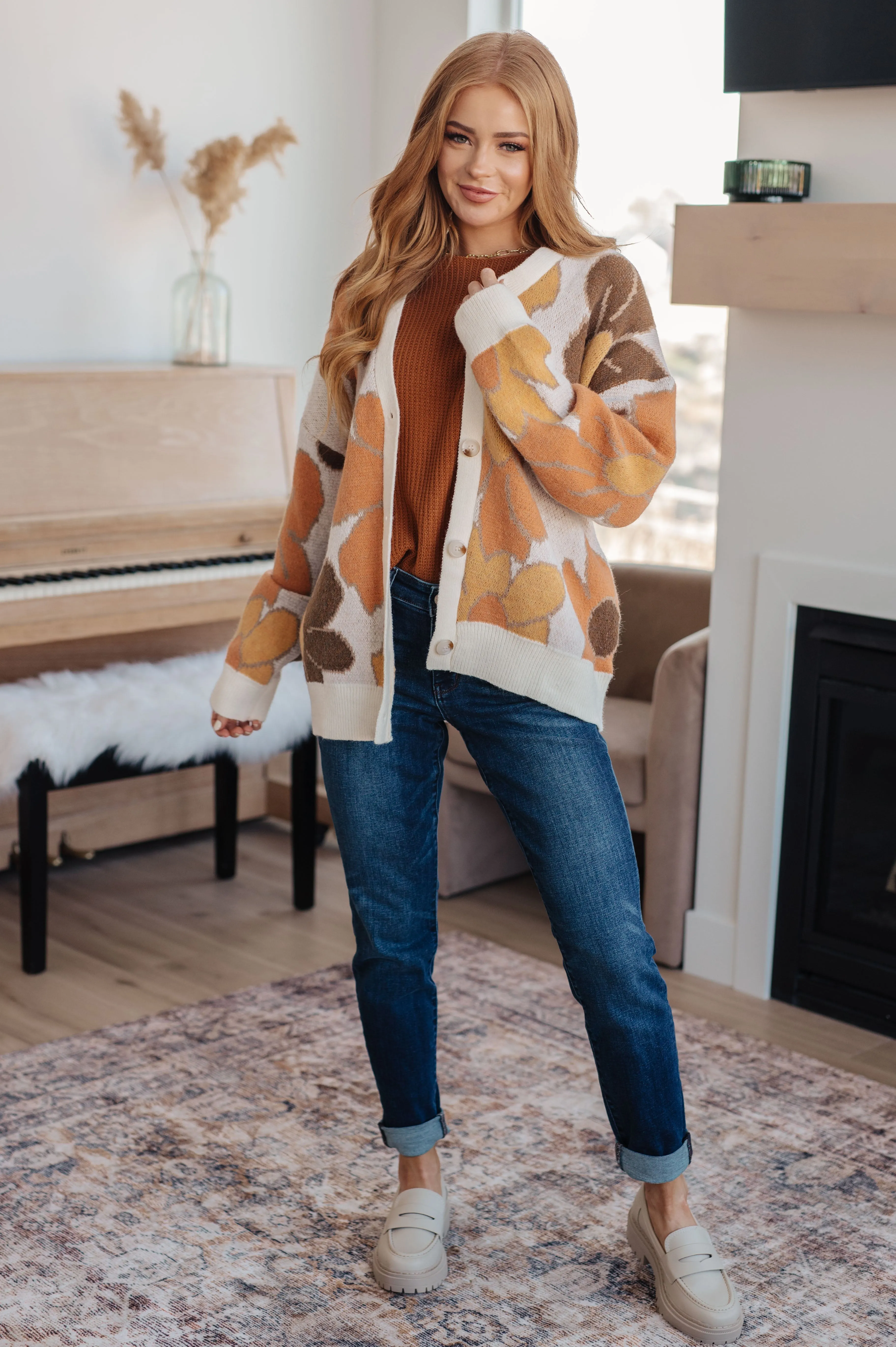 BiBi Exquisitely Mod Floral Cardigan
