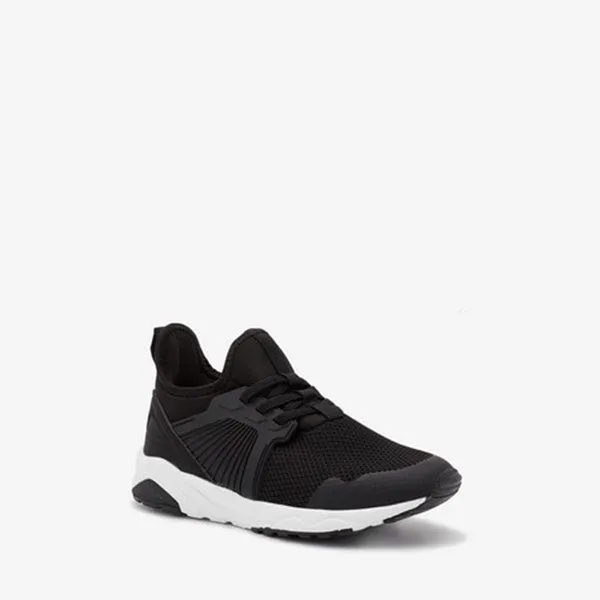 Black Elastic Lace Trainers