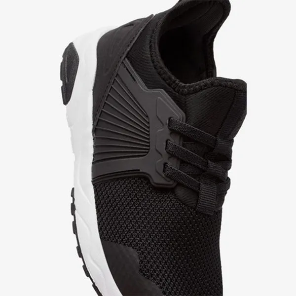 Black Elastic Lace Trainers