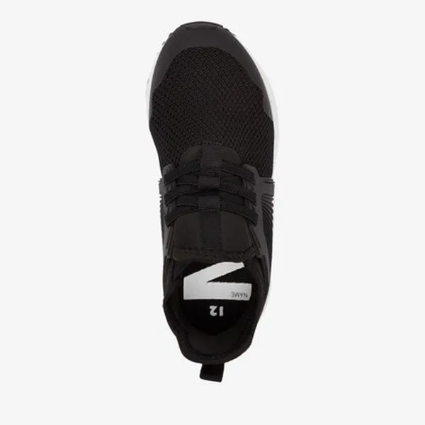 Black Elastic Lace Trainers