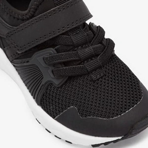 Black Elastic Lace Trainers