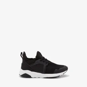 Black Elastic Lace Trainers