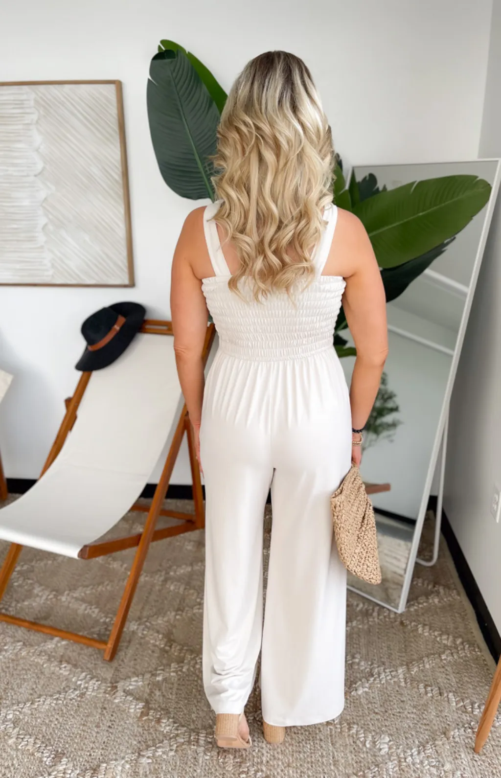 Blaire Wide Leg Smocked Jumpsuit