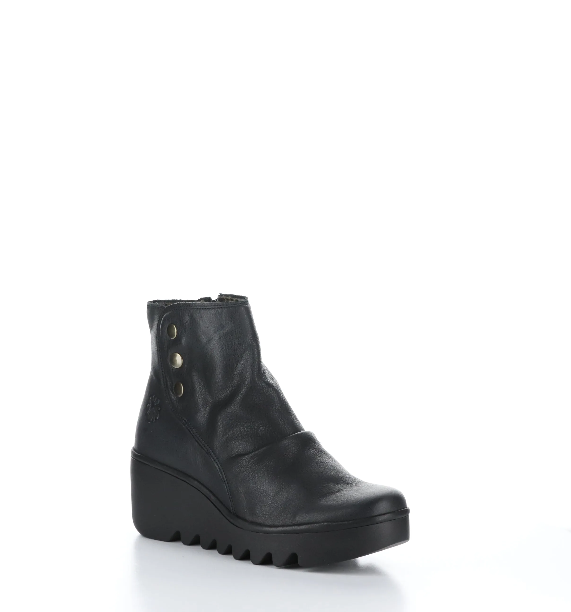 BROM344FLY Black Zip Up Ankle Boots