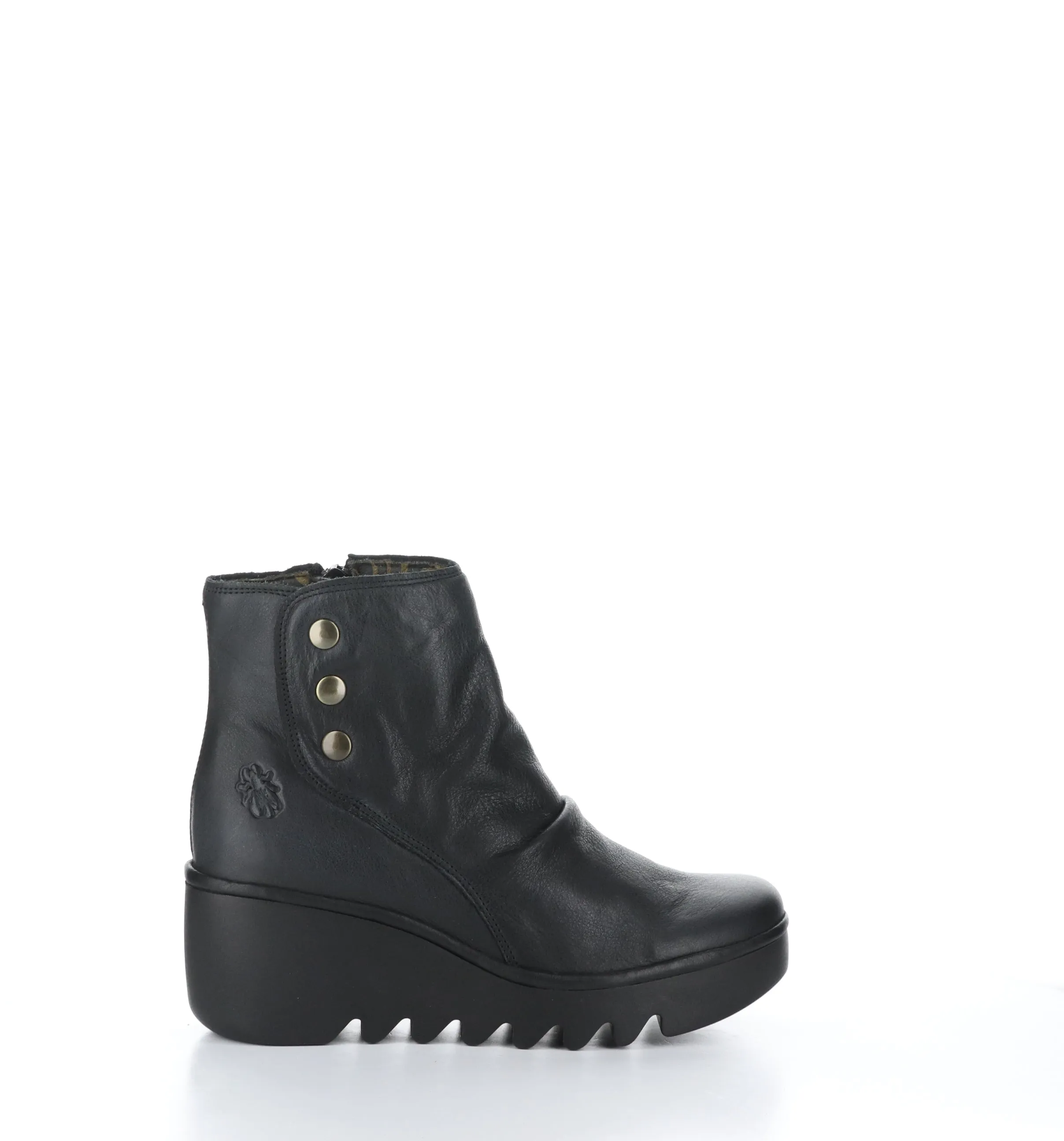BROM344FLY Black Zip Up Ankle Boots