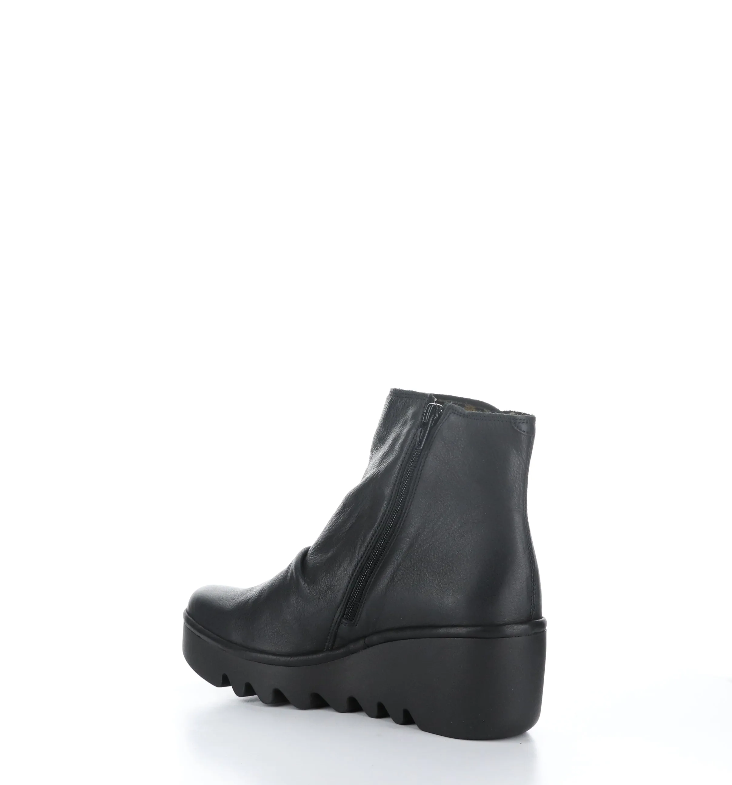 BROM344FLY Black Zip Up Ankle Boots