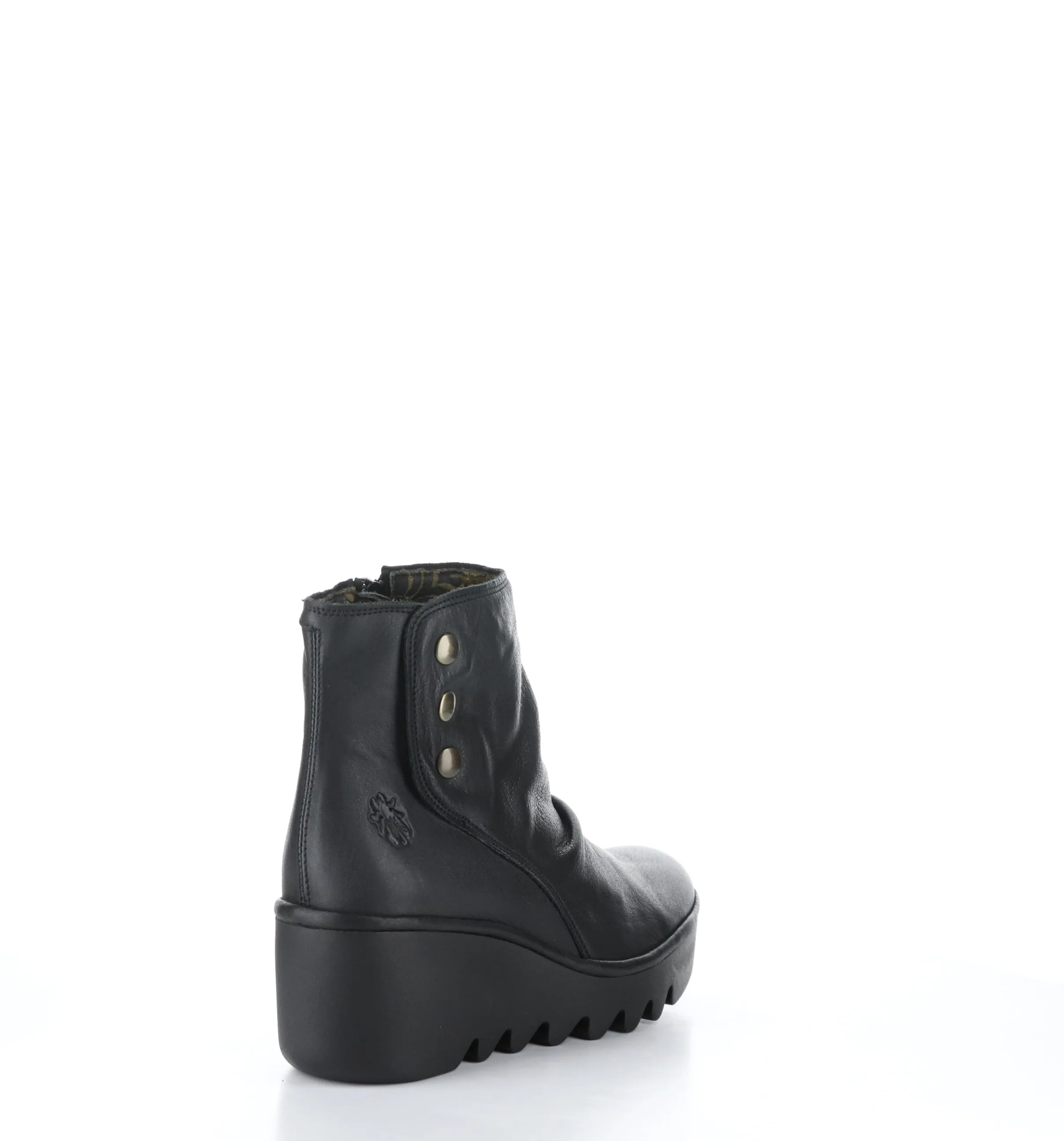 BROM344FLY Black Zip Up Ankle Boots