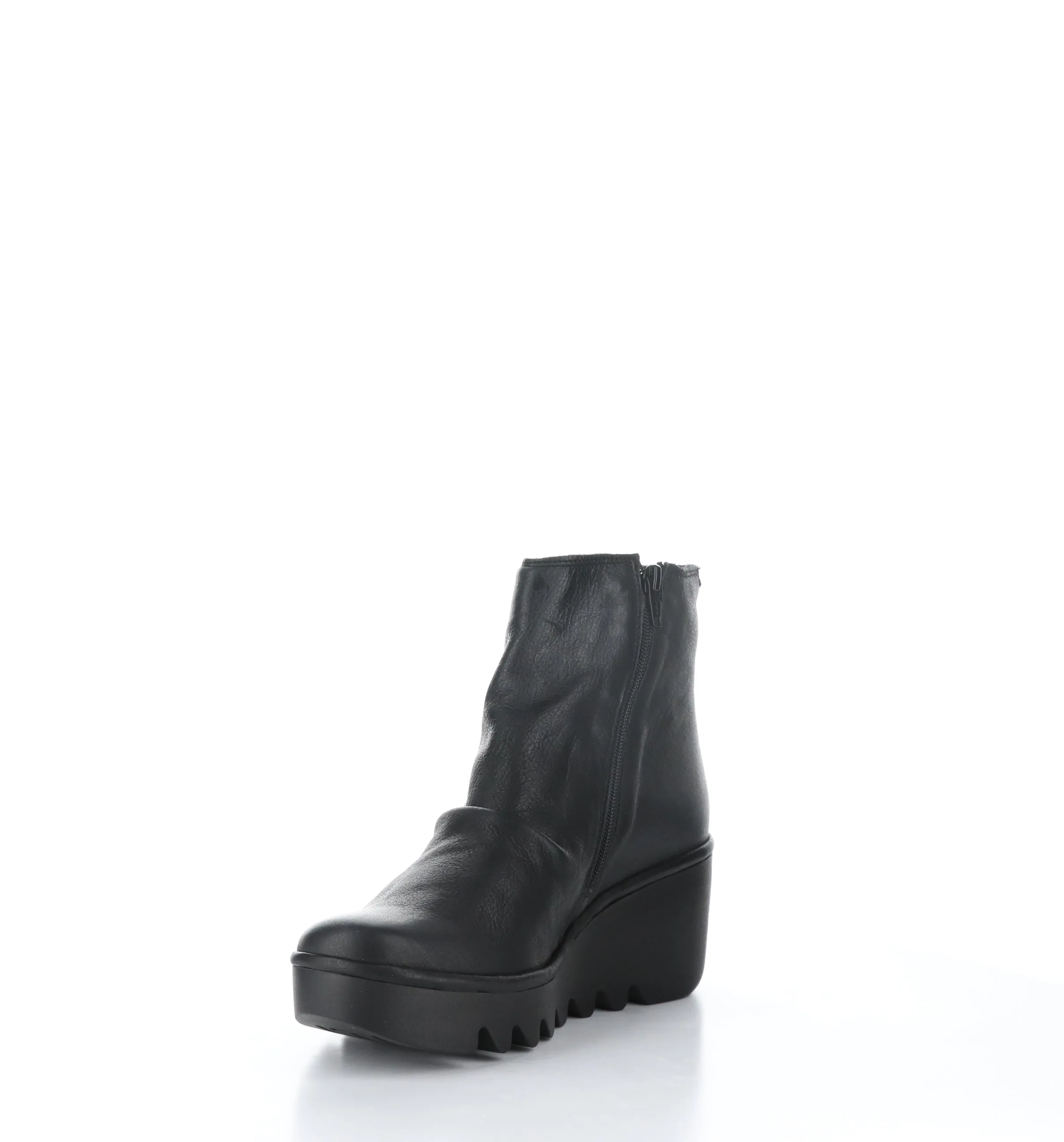 BROM344FLY Black Zip Up Ankle Boots