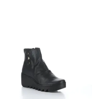 BROM344FLY Black Zip Up Ankle Boots