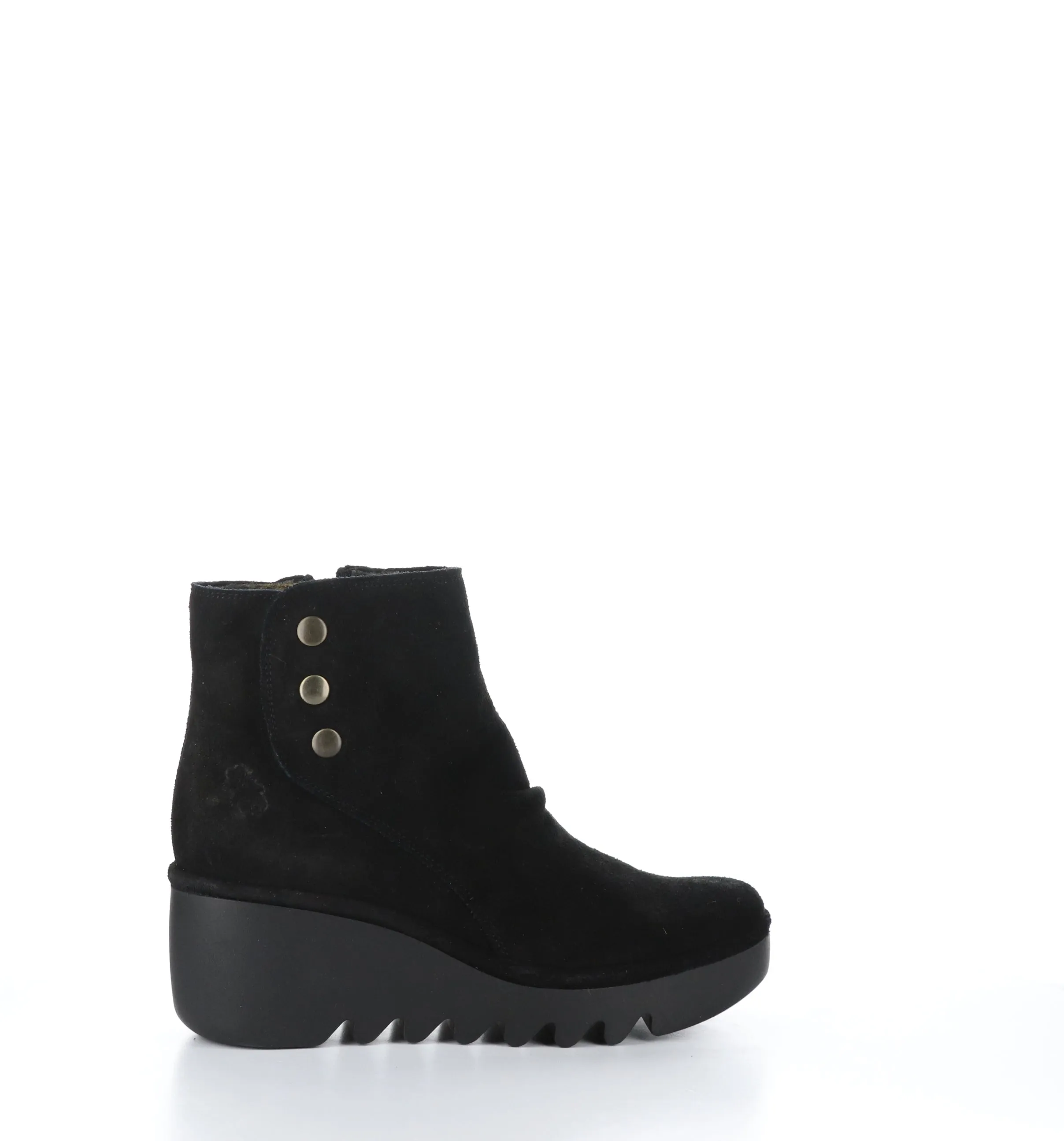 BROM344FLY Black Zip Up Ankle Boots