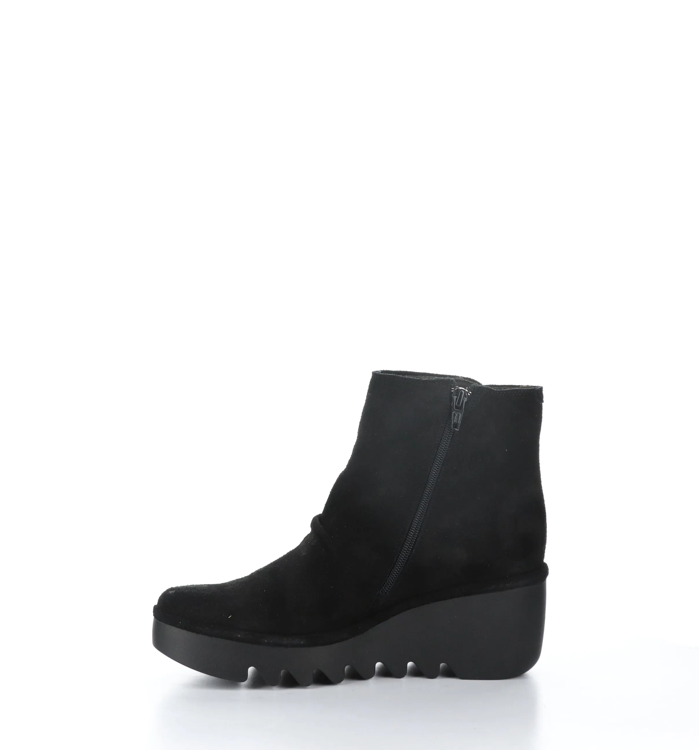 BROM344FLY Black Zip Up Ankle Boots