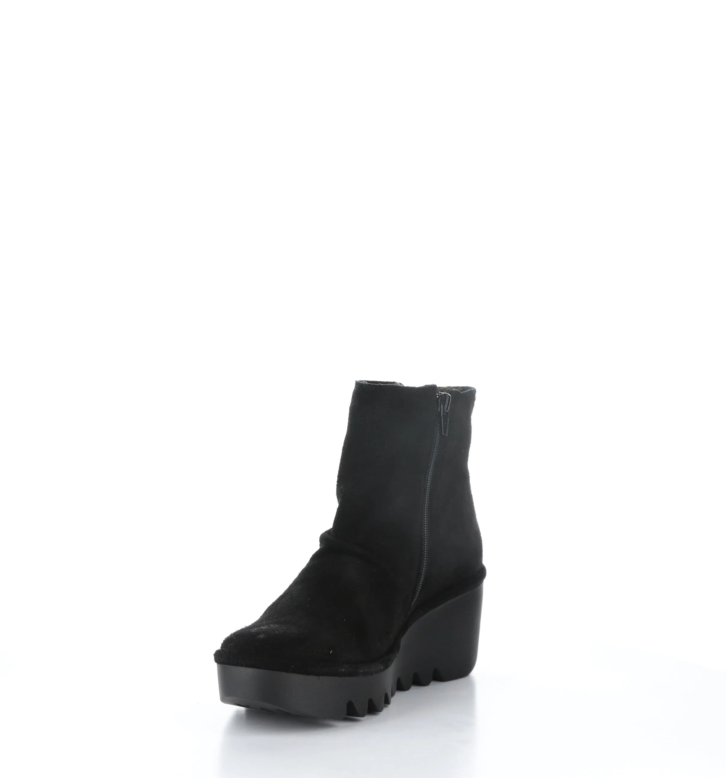 BROM344FLY Black Zip Up Ankle Boots