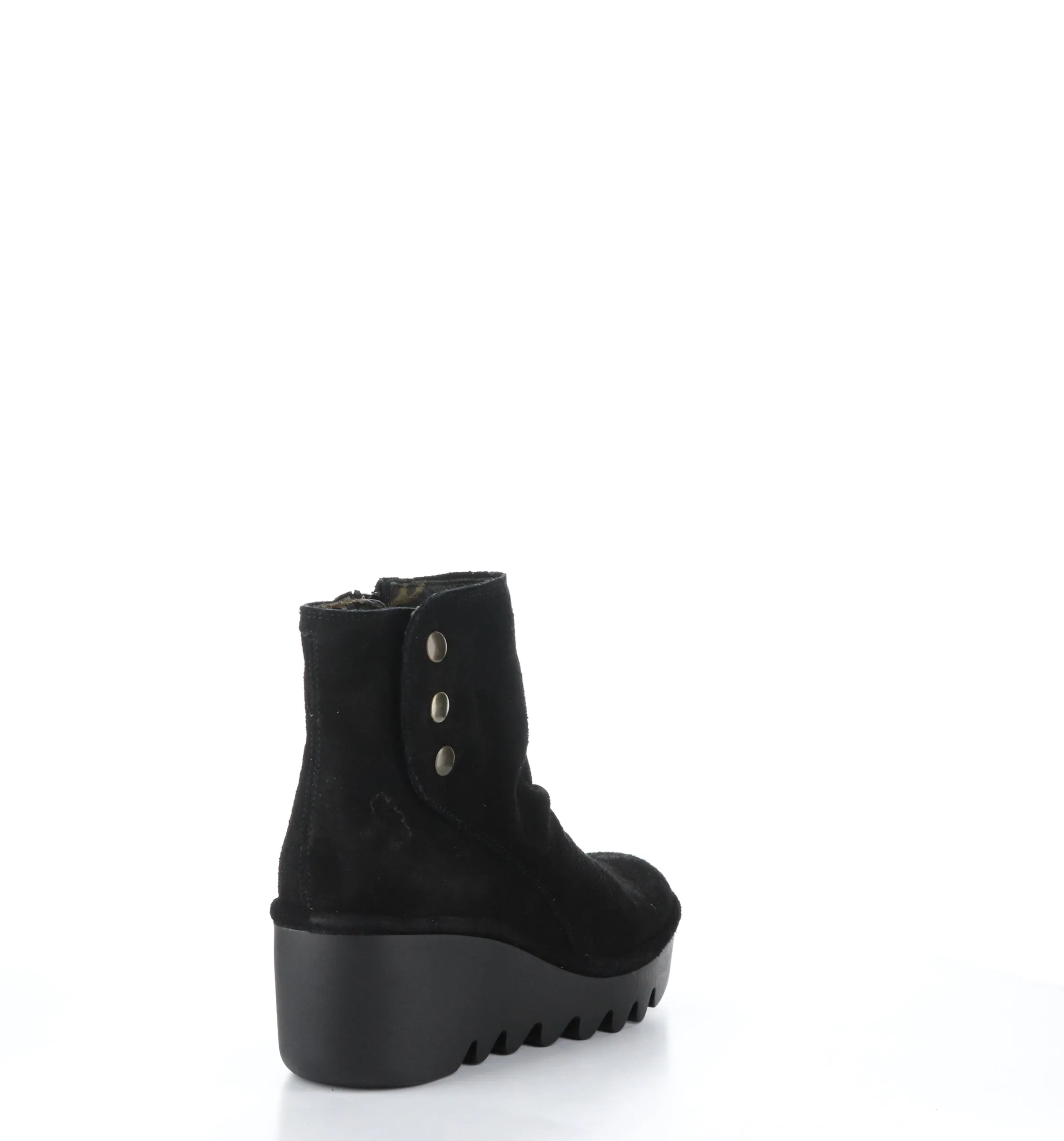 BROM344FLY Black Zip Up Ankle Boots