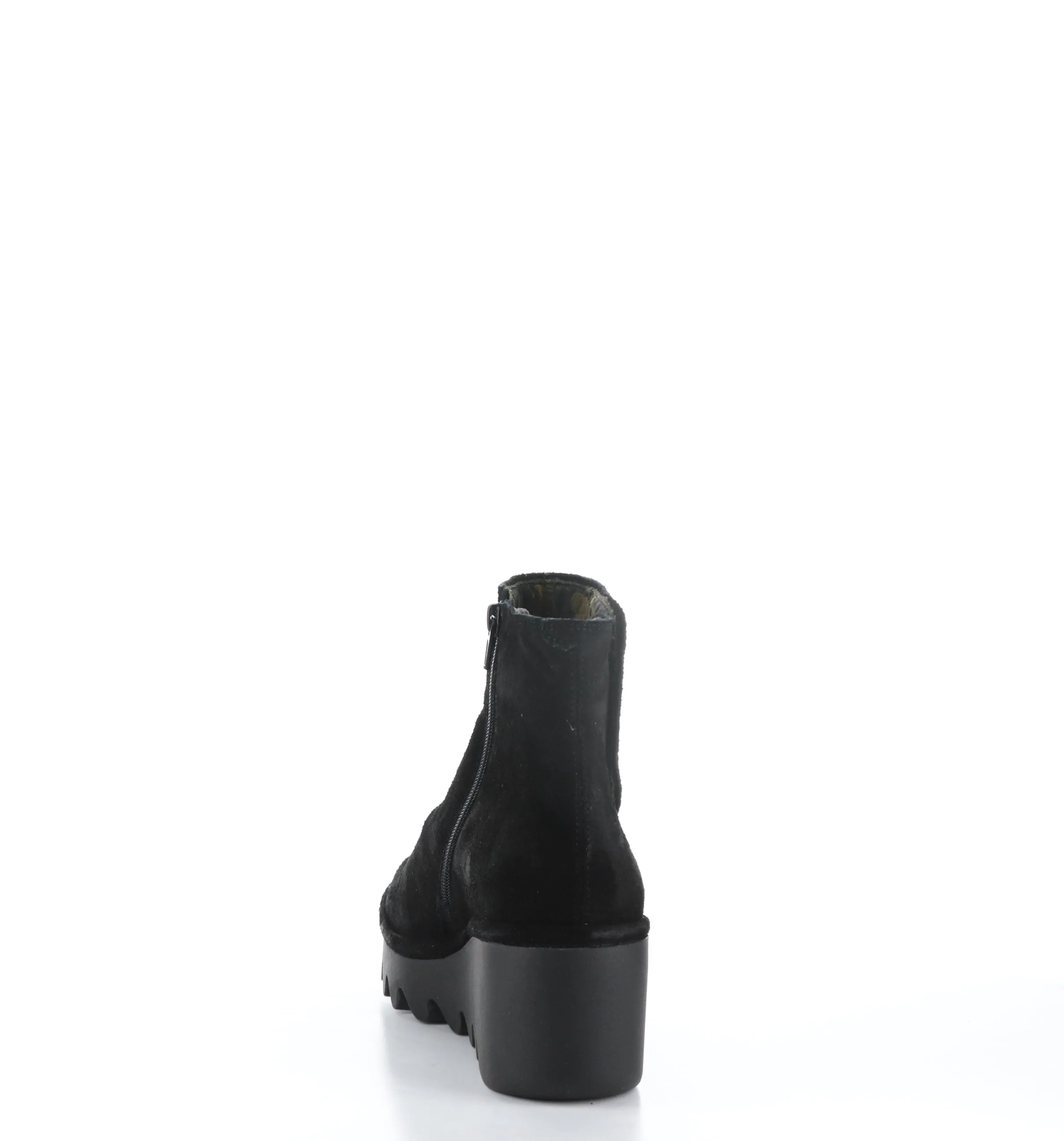 BROM344FLY Black Zip Up Ankle Boots