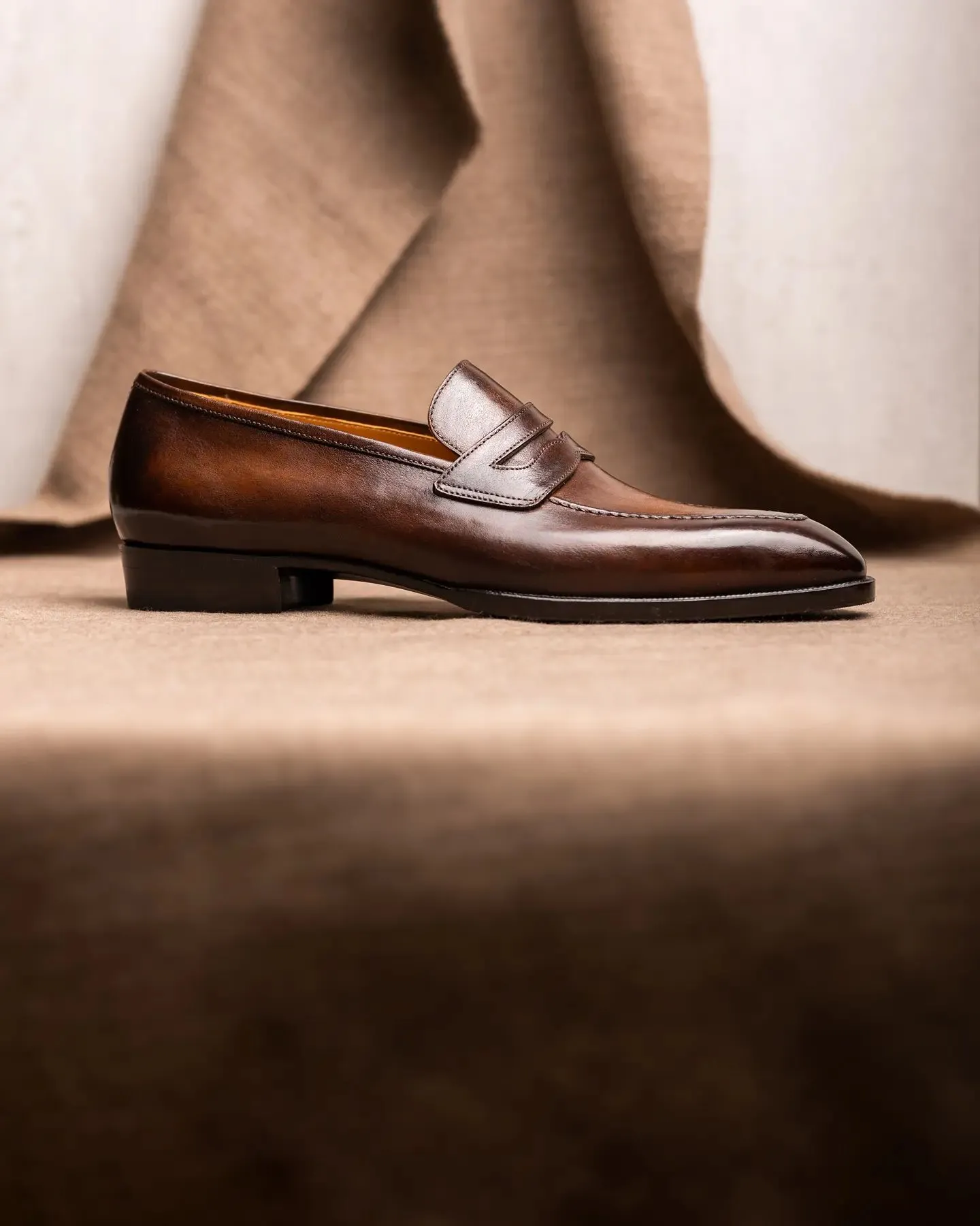 Brown Leather Relaxed Radiance Slip-On Loafers   - Summer 2024 Collection