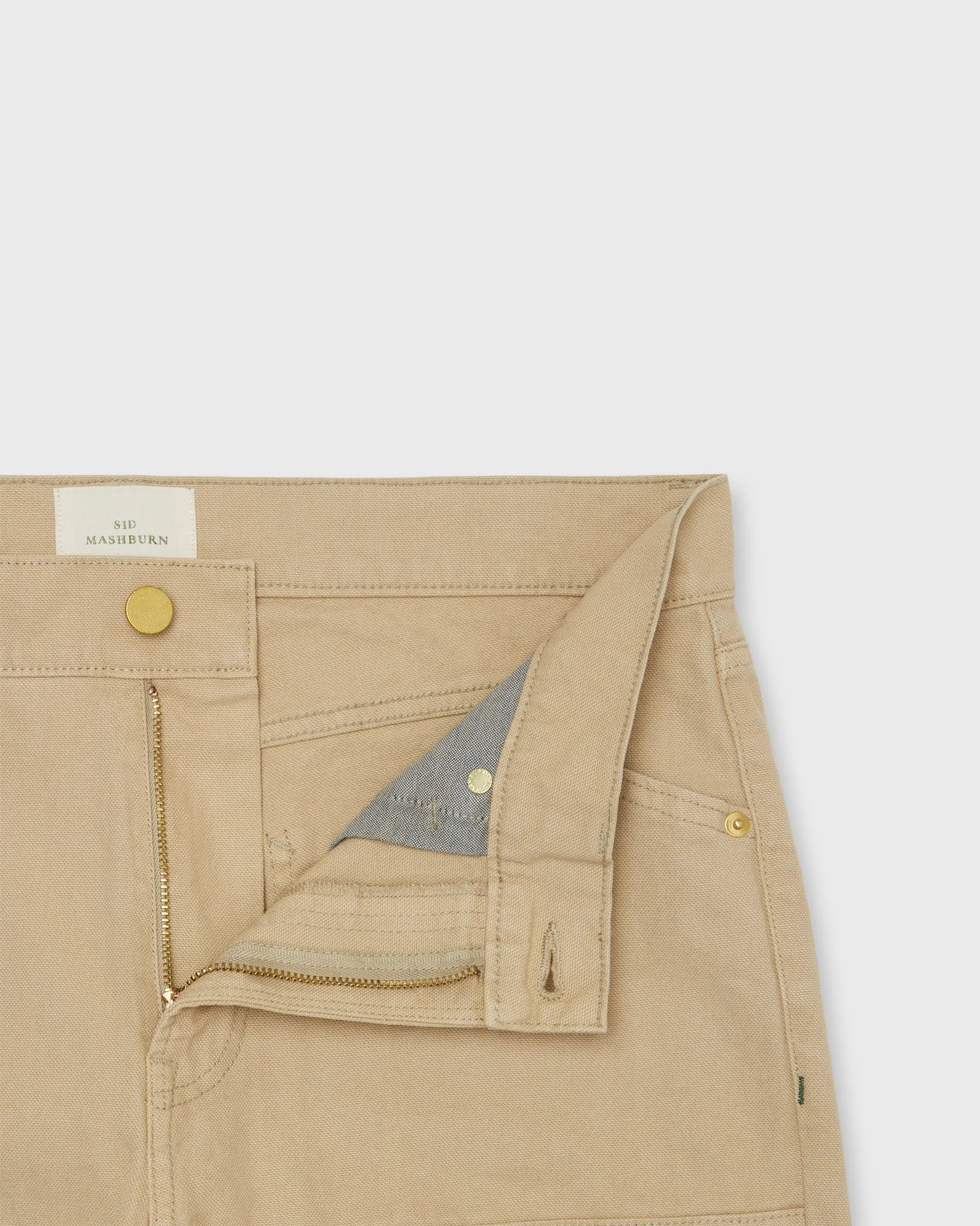 Brush Pant in Khaki Garment-Dyed Canvas