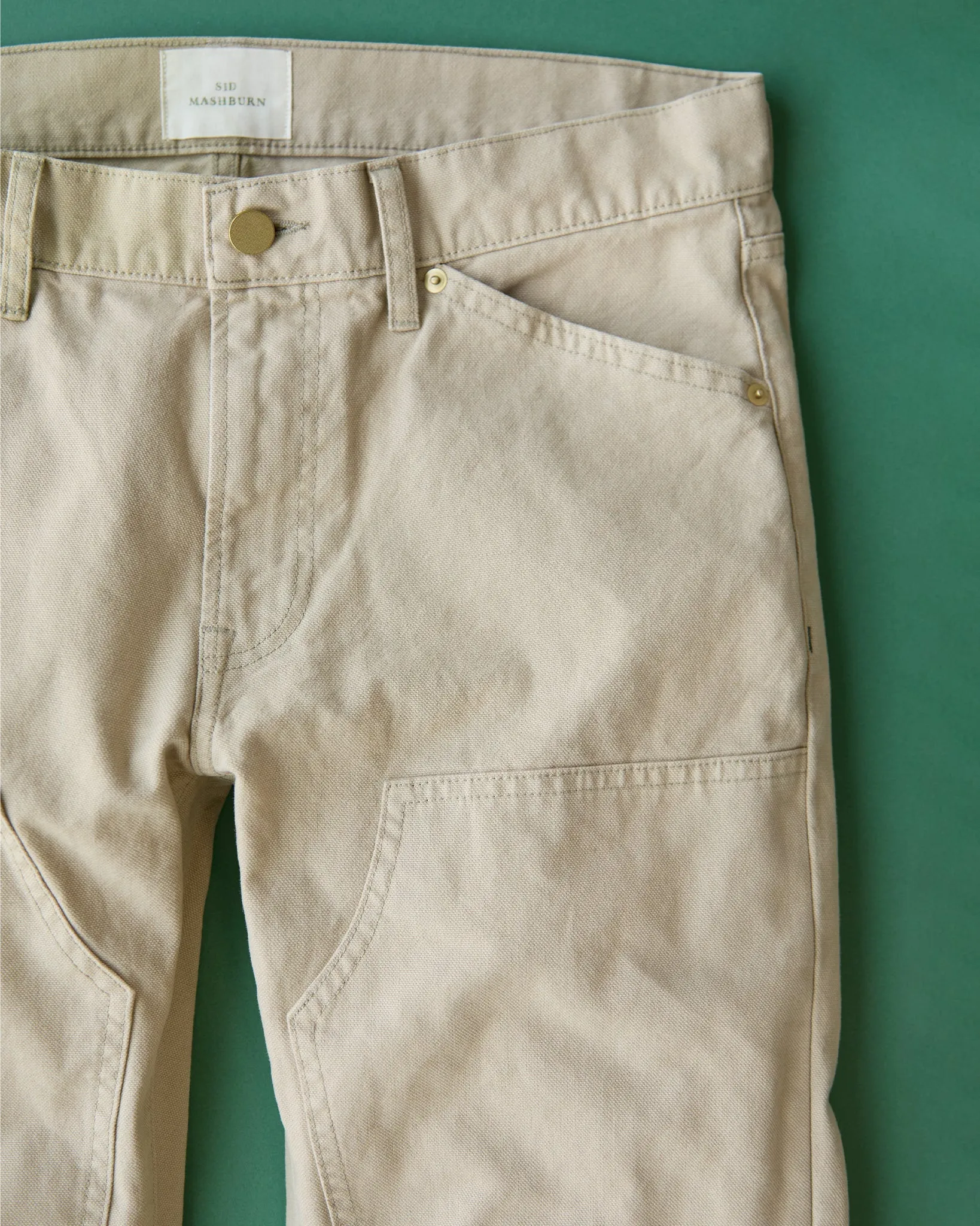 Brush Pant in Khaki Garment-Dyed Canvas