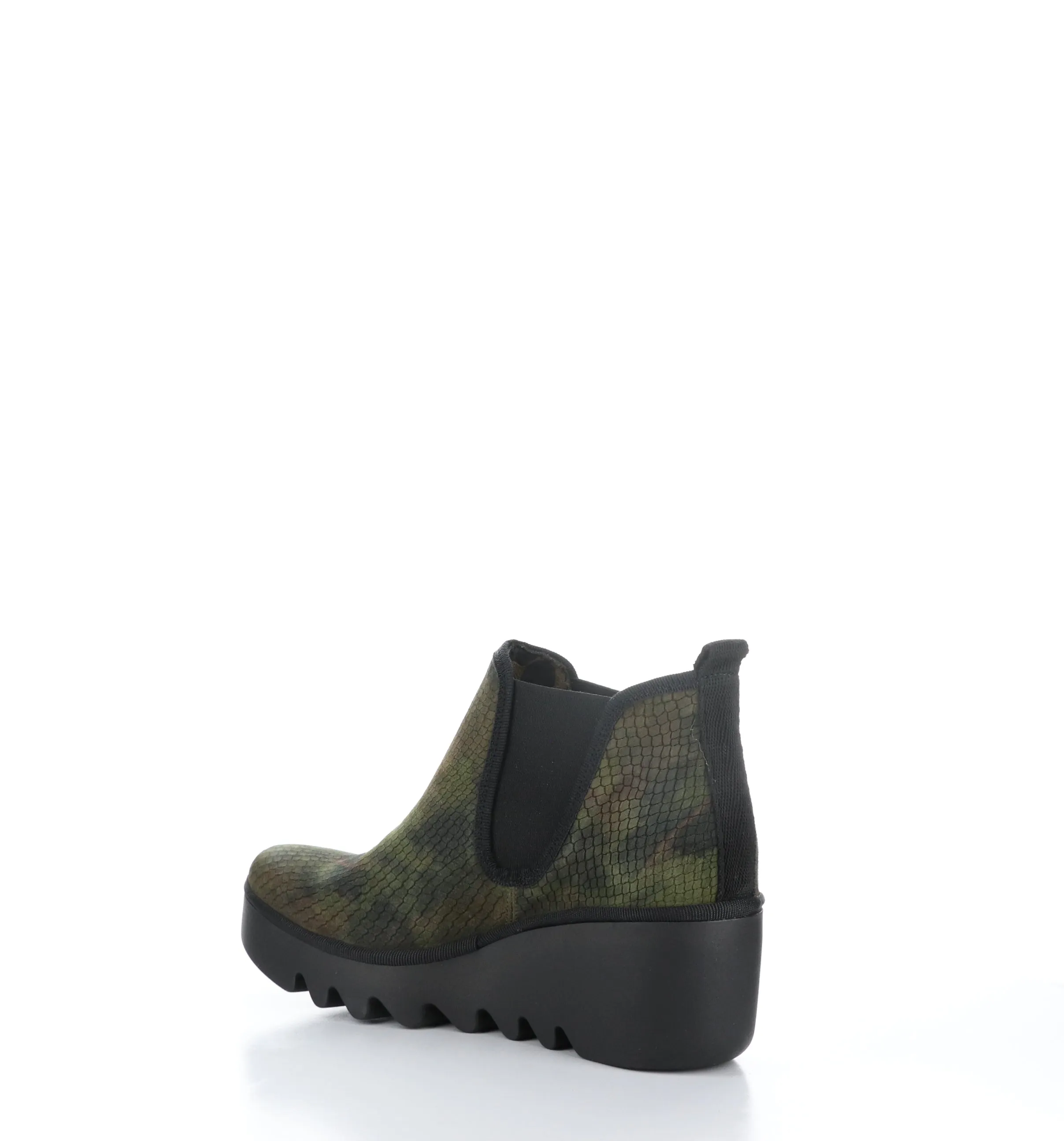 BYNE349FLY Green Round Toe Ankle Boots