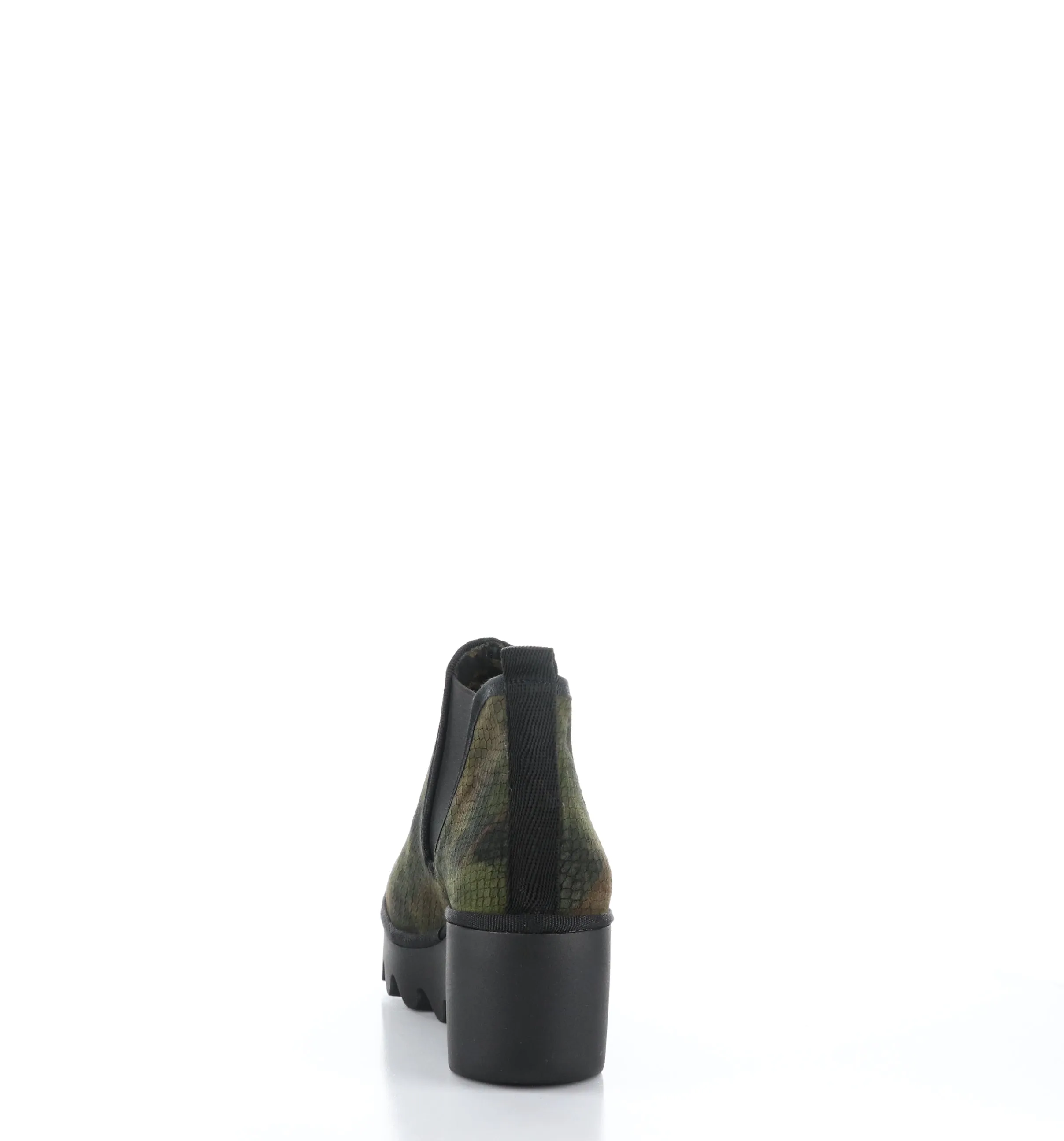 BYNE349FLY Green Round Toe Ankle Boots