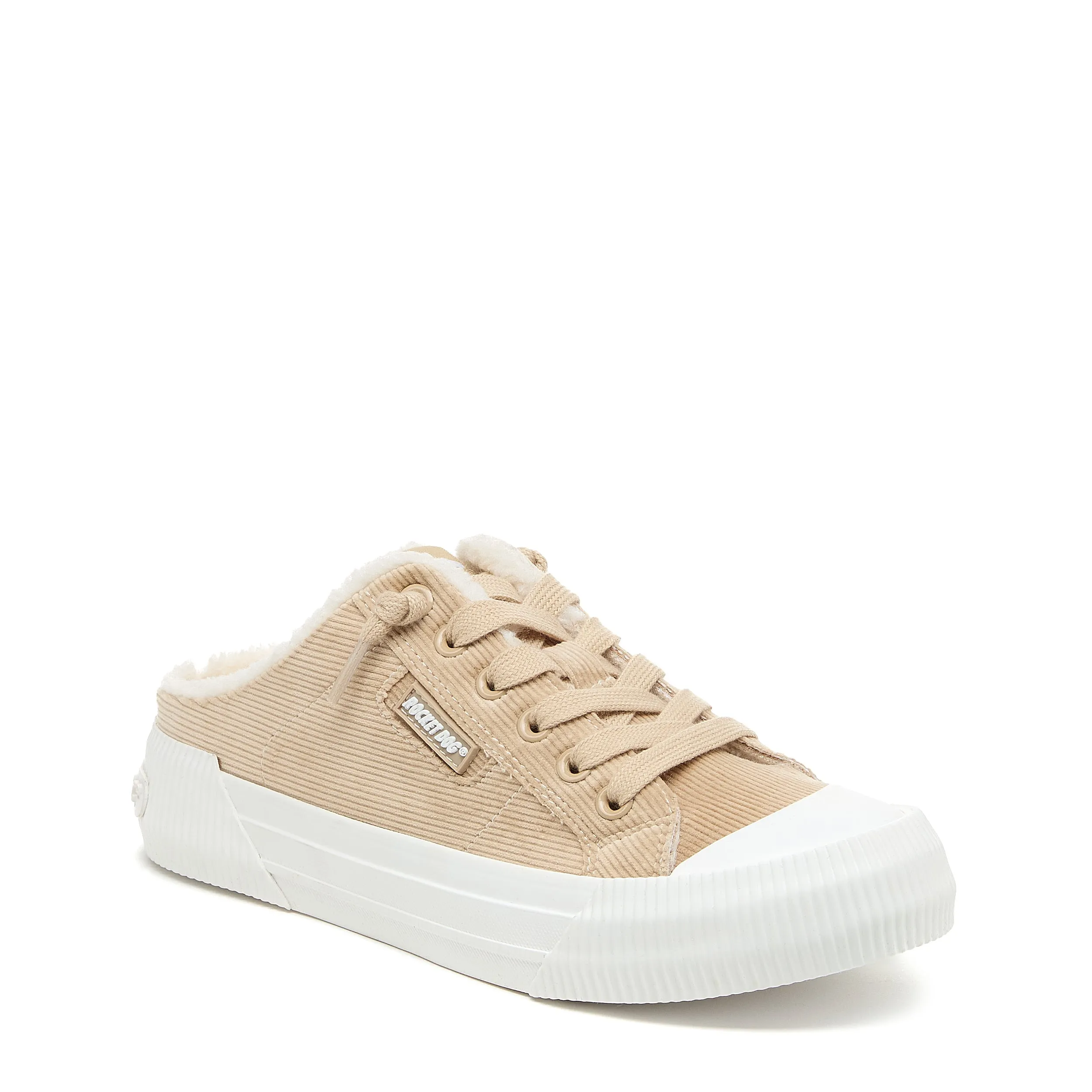 Cheery Natural Corduroy Mule Trainers