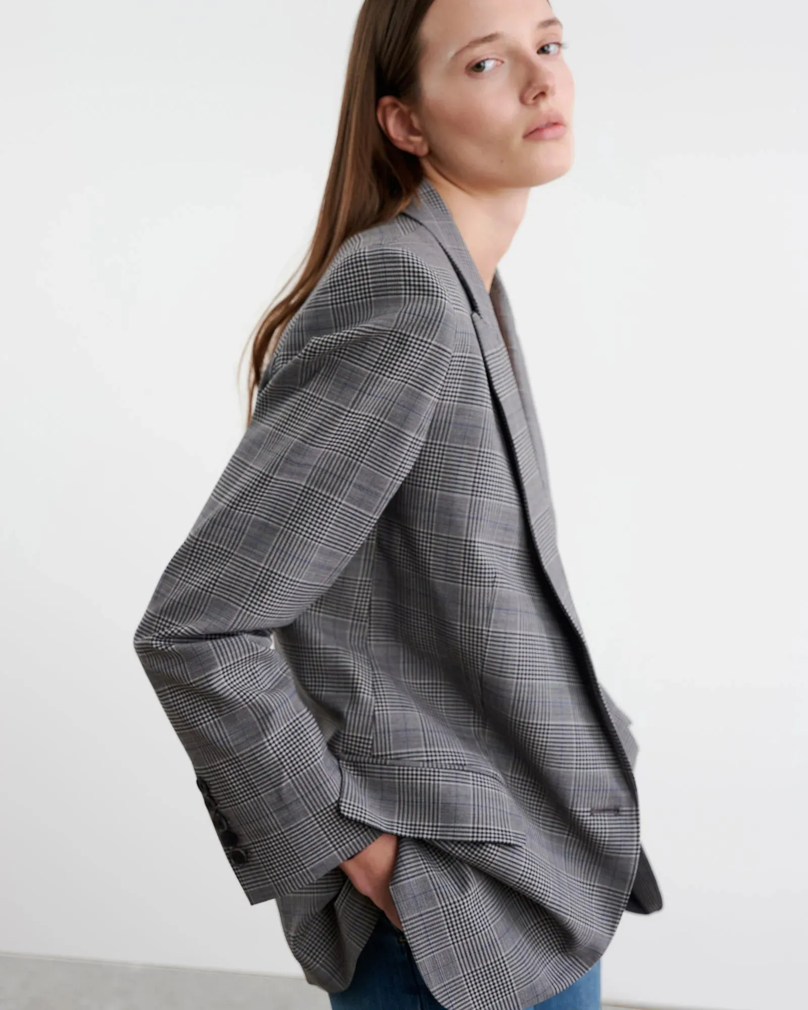 Diane Checked Wool-Blend Blazer