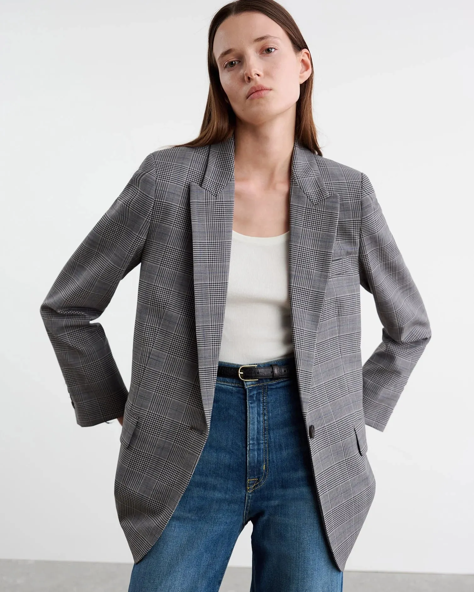 Diane Checked Wool-Blend Blazer