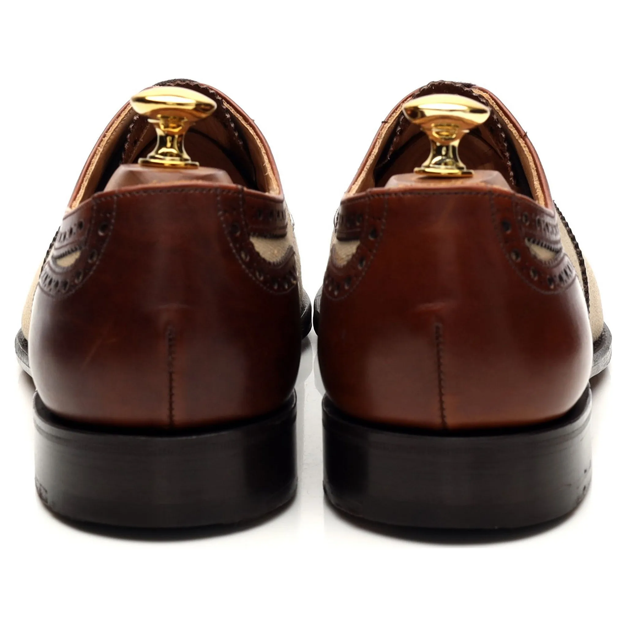'Diplomat' Brown Leather Spectator Oxford Brogues UK 7 F