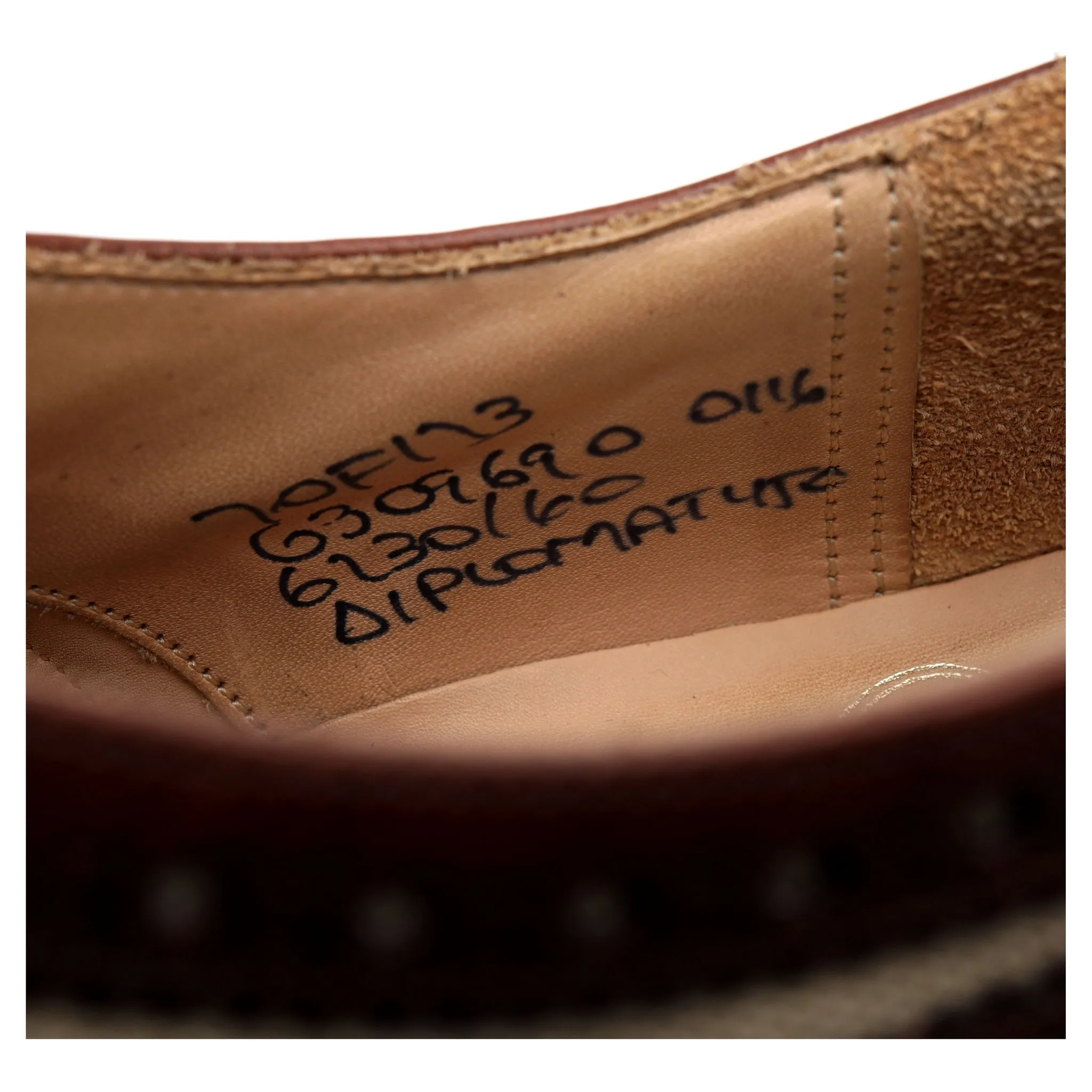 'Diplomat' Brown Leather Spectator Oxford Brogues UK 7 F