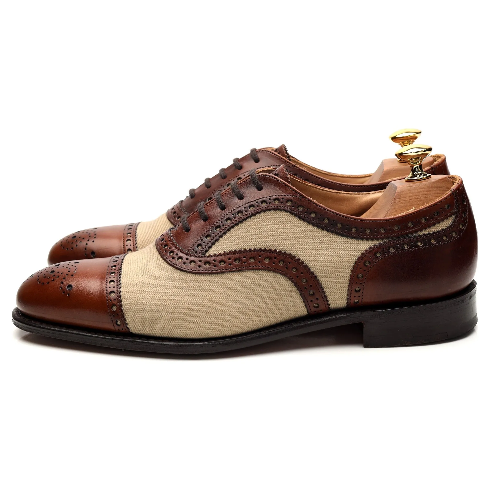 'Diplomat' Brown Leather Spectator Oxford Brogues UK 7 F