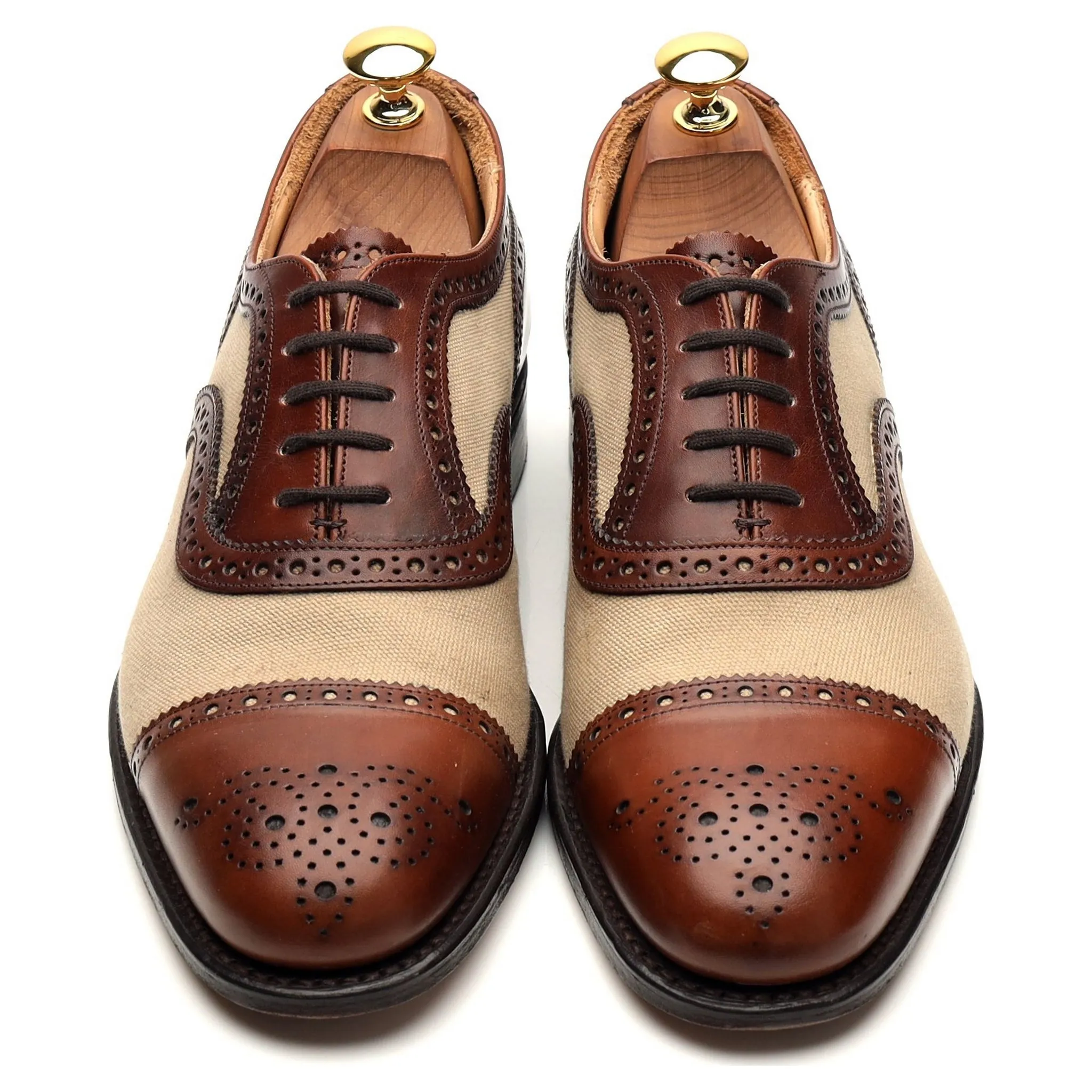 'Diplomat' Brown Leather Spectator Oxford Brogues UK 7 F