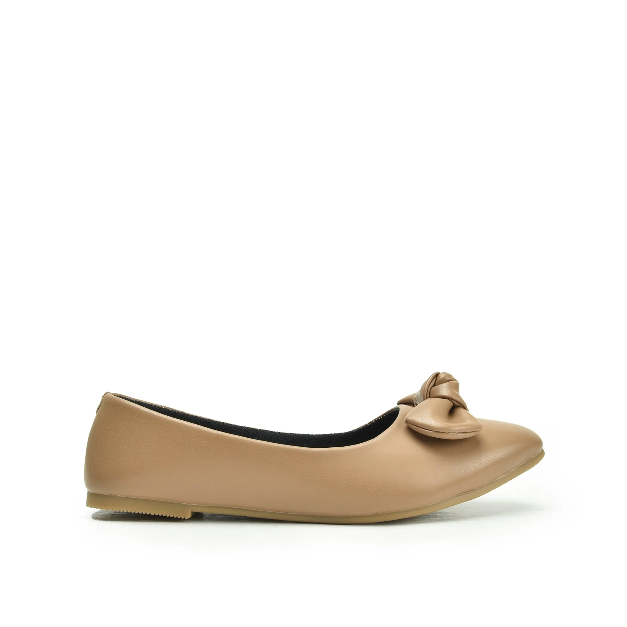 Elegant Beige Bow Ballet Flats | 434N-F