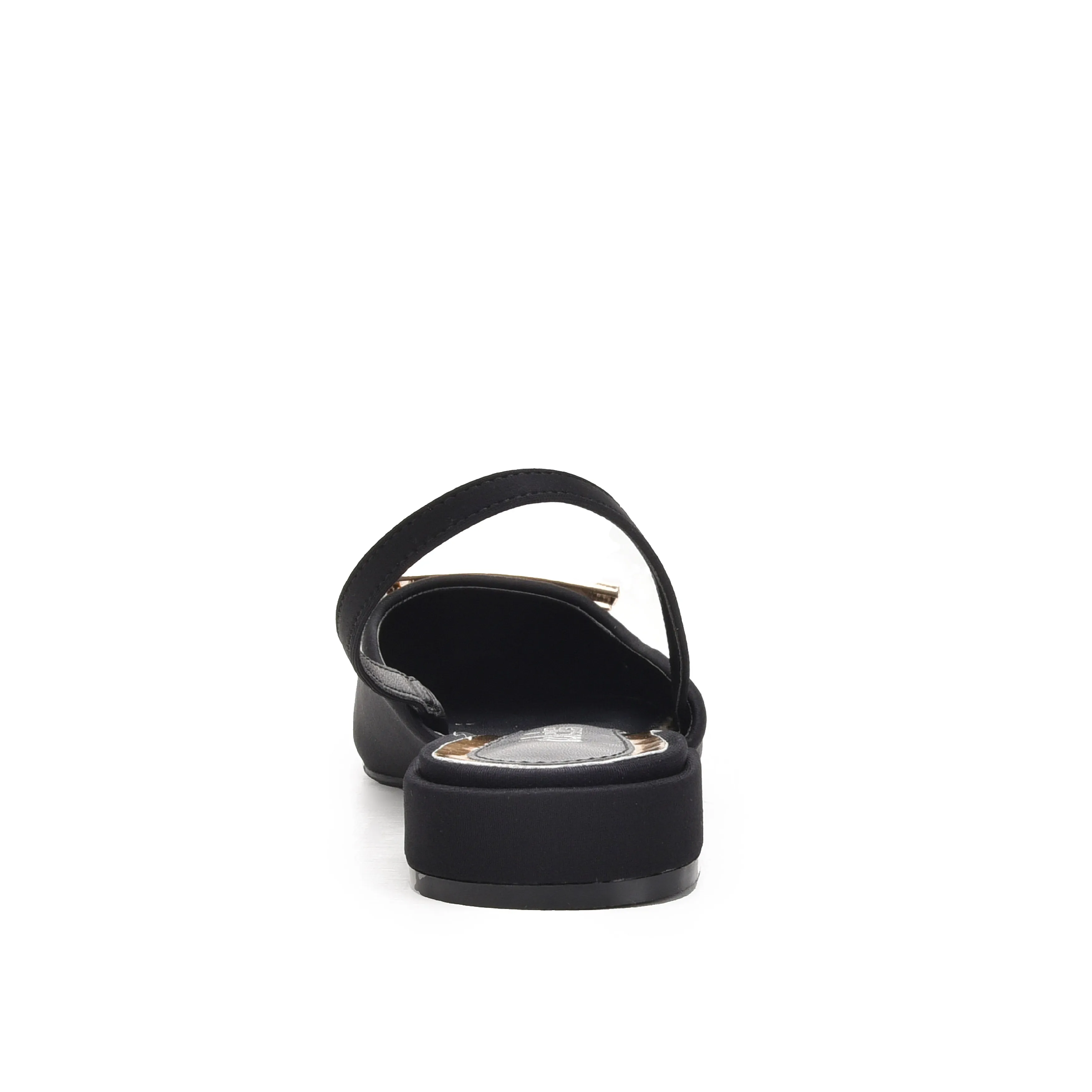 Elegant Black Buckle Slingback Flats | 420N-C