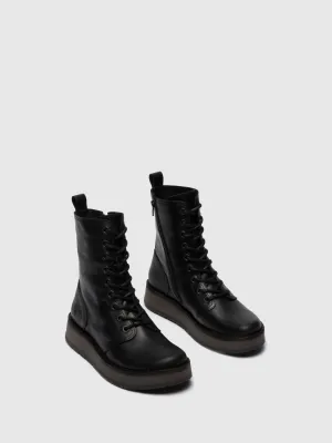 Fly London Women's RAMI043FLY Lace-Up Ankle Boots Black