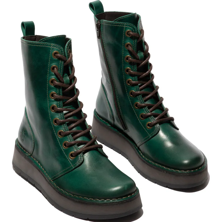Fly London Women's RAMI043FLY Lace-Up Ankle Boots Shamrock Green