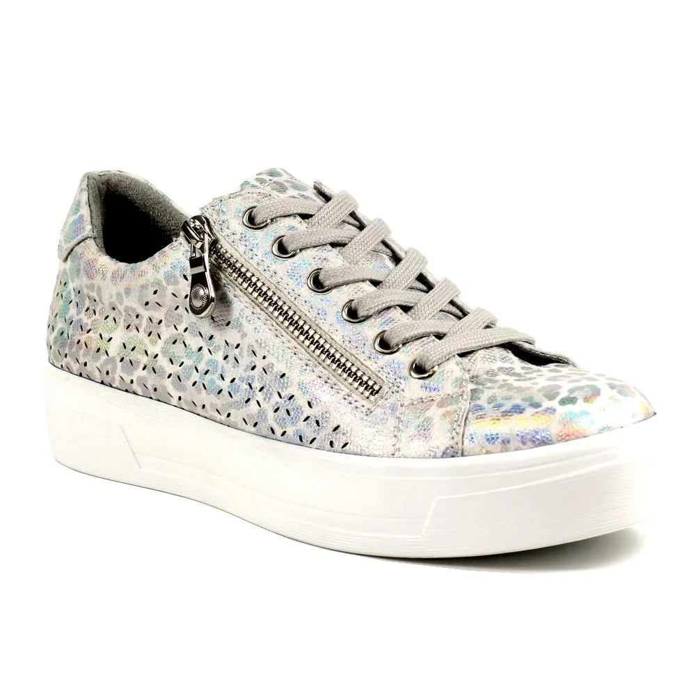 Lunar Charm Ladies Zip Side Lace Sneaker