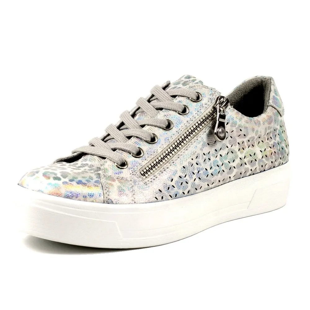 Lunar Charm Ladies Zip Side Lace Sneaker