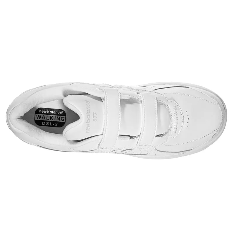 Men's Walking 577 Hook and Loop Walking Shoe in White
