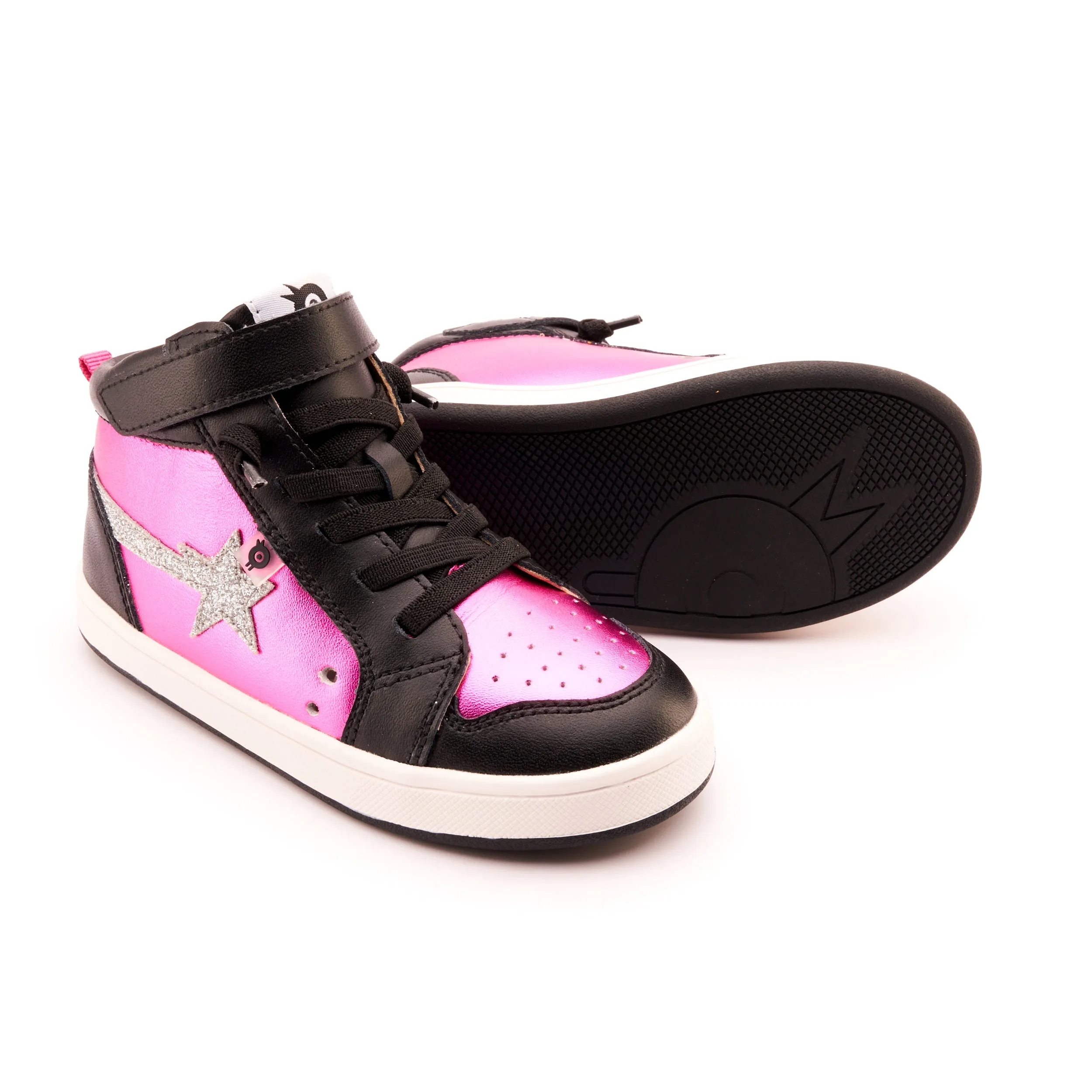 Old Soles Team Star | Fuchsia/Black Kids High Top
