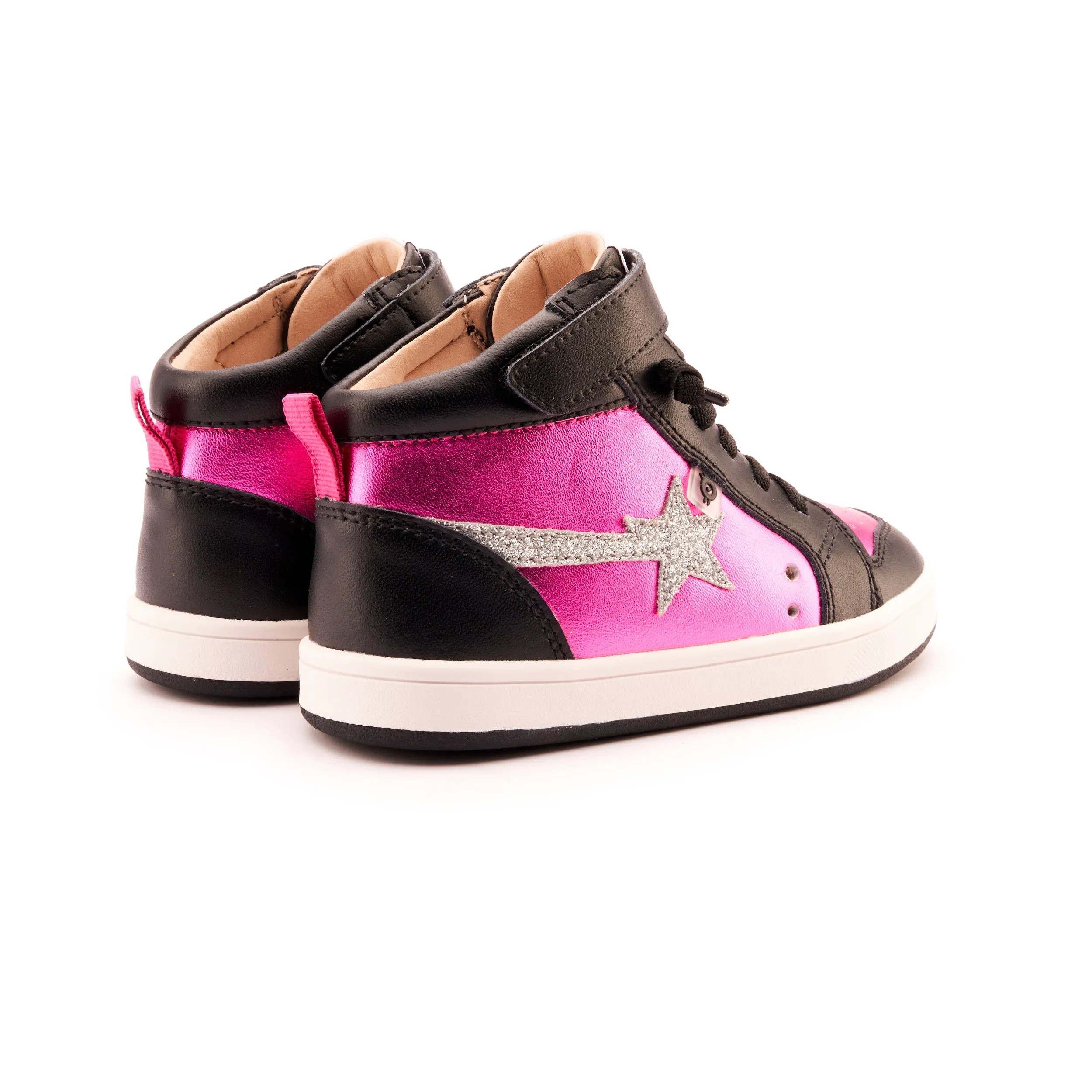 Old Soles Team Star | Fuchsia/Black Kids High Top