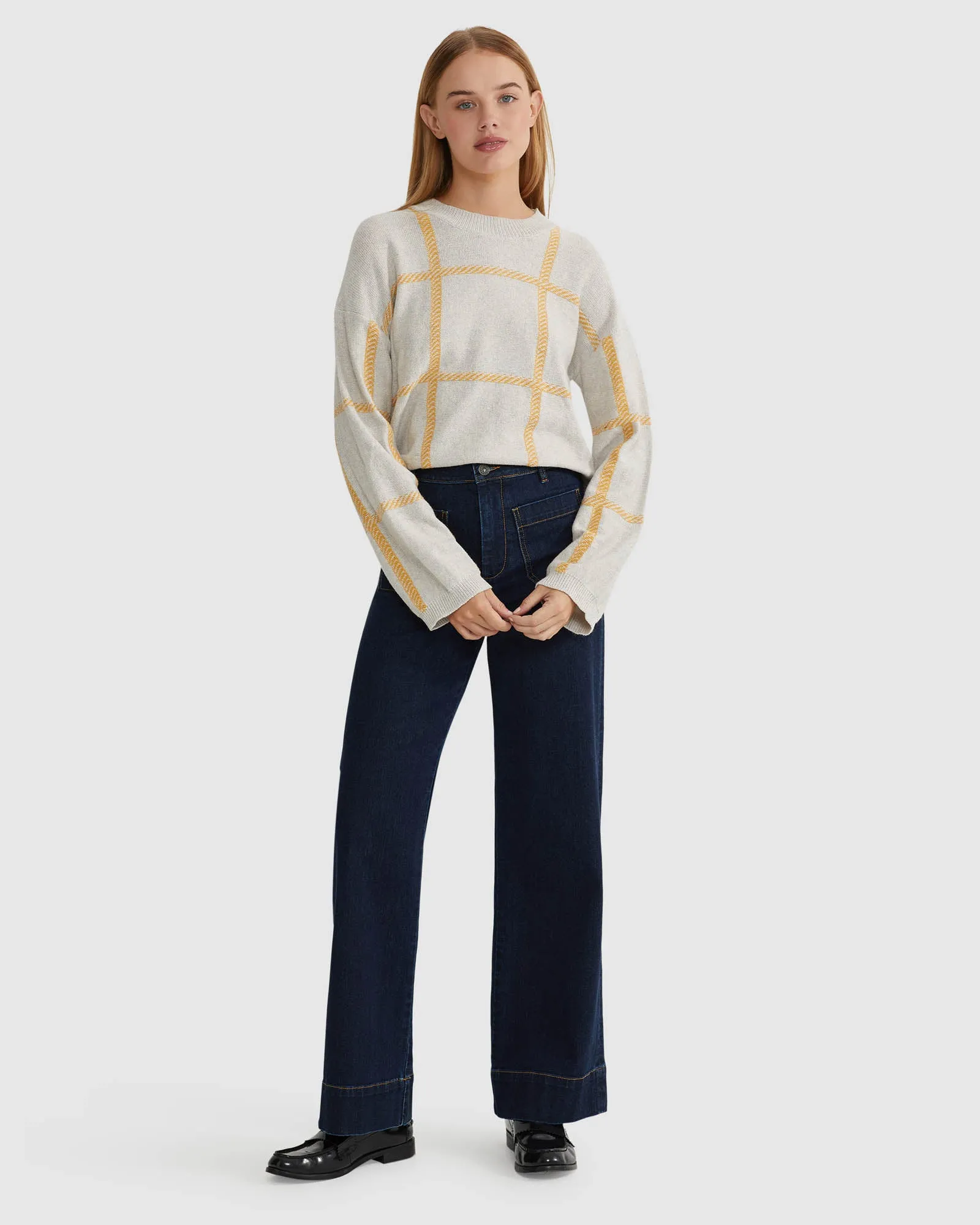 Peggy Graphic Crew Neck Knit Top