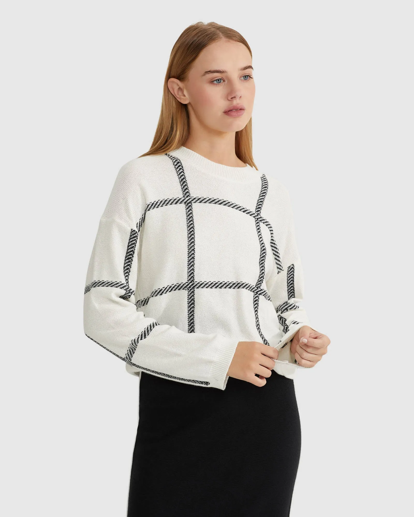 Peggy Graphic Crew Neck Knit Top
