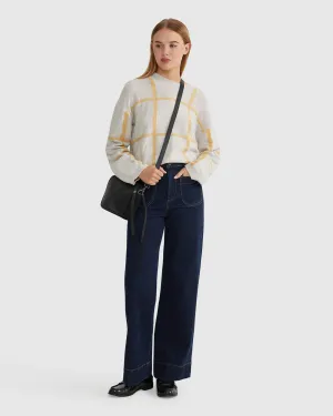 Peggy Graphic Crew Neck Knit Top