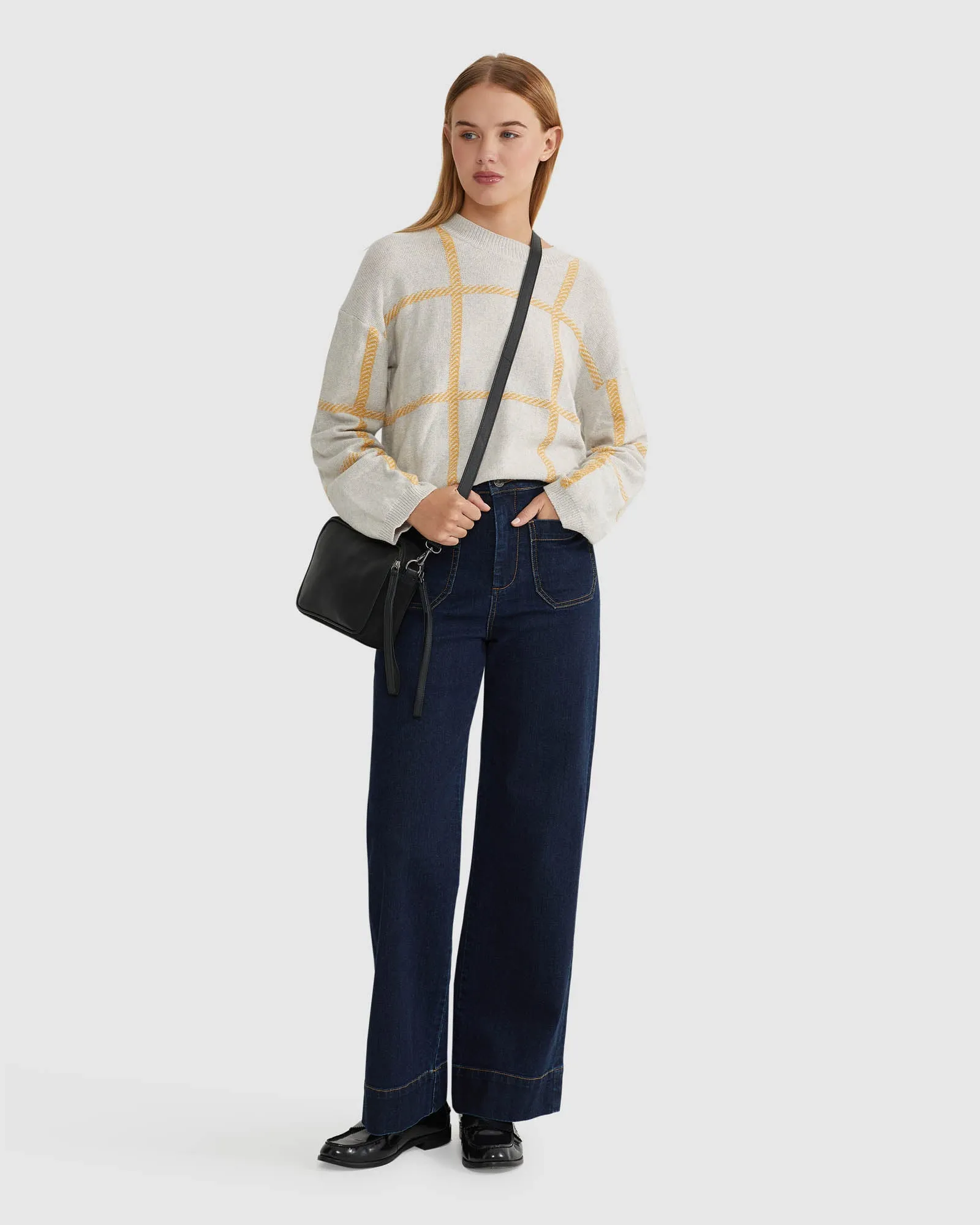 Peggy Graphic Crew Neck Knit Top