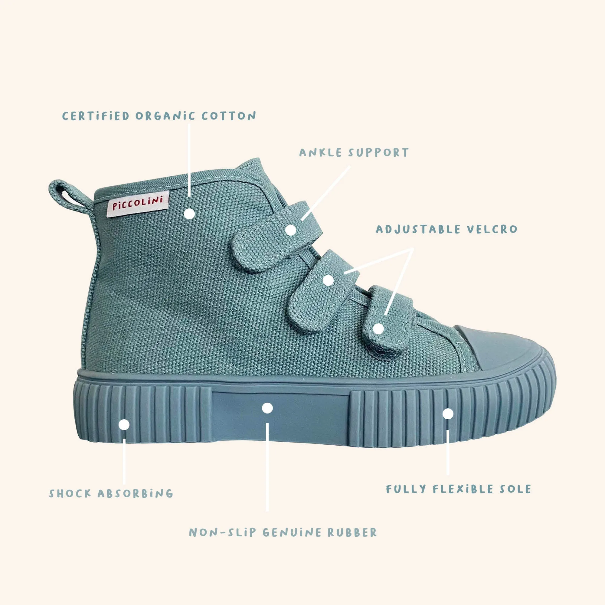 piccolini original high top sneaker - white