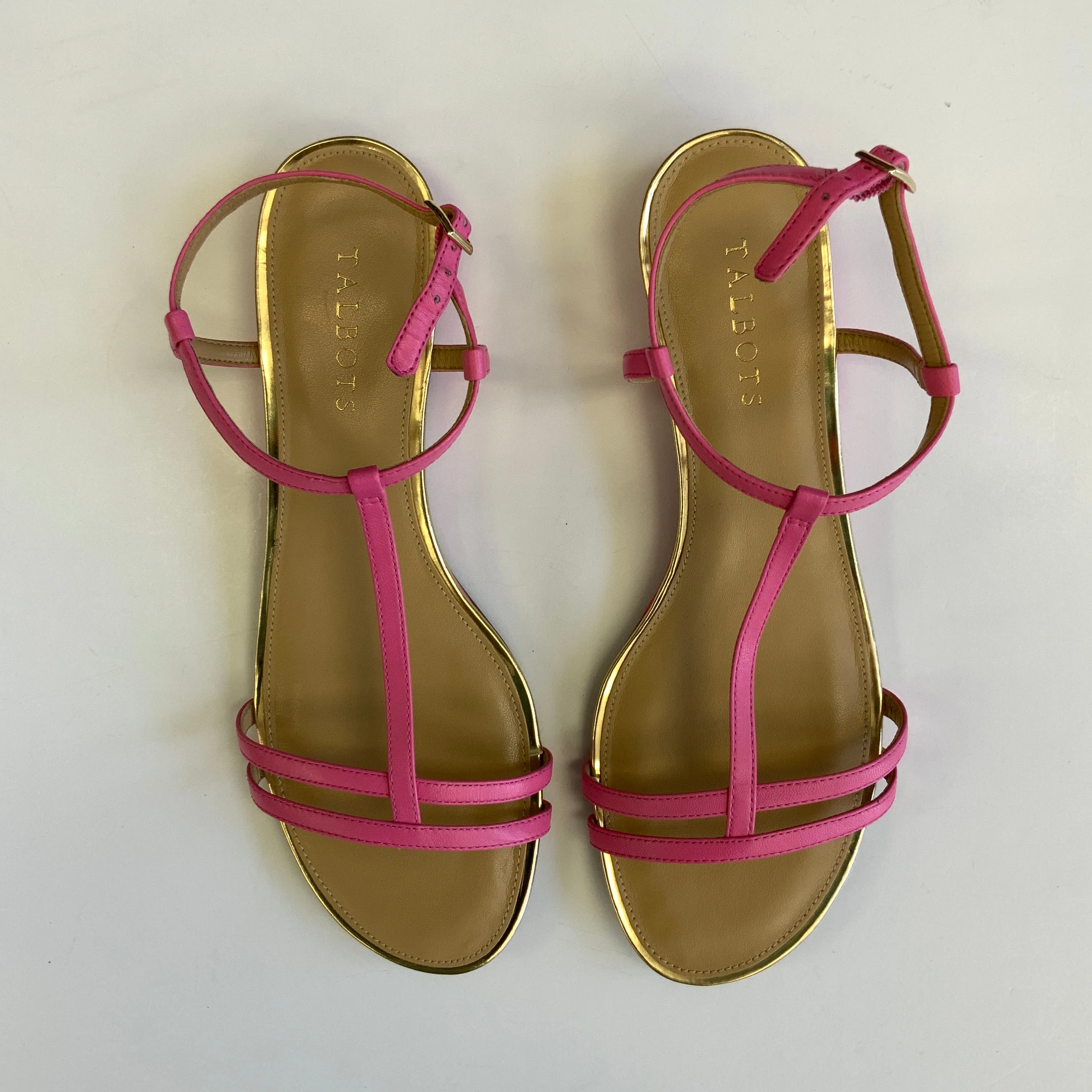 Pink Sandals Flats Talbots, Size 9.5