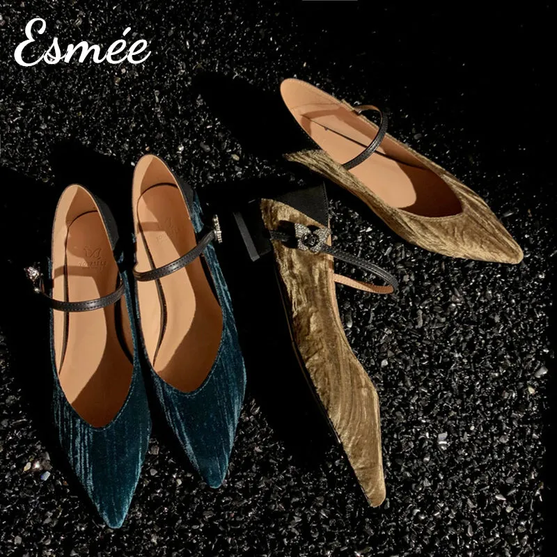 Pleuche Maryjane with Butterfly Buckle