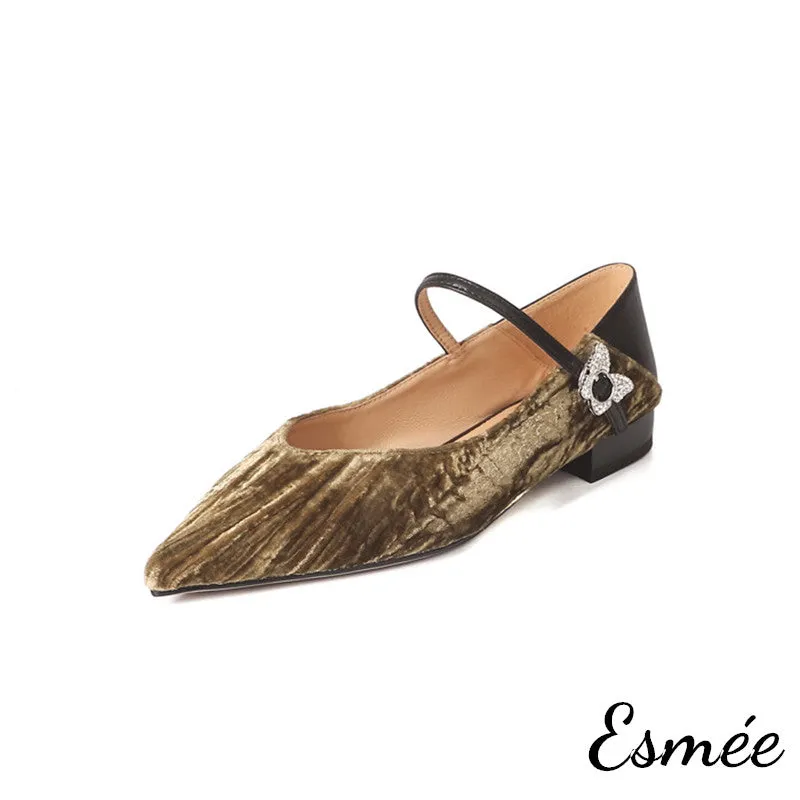 Pleuche Maryjane with Butterfly Buckle
