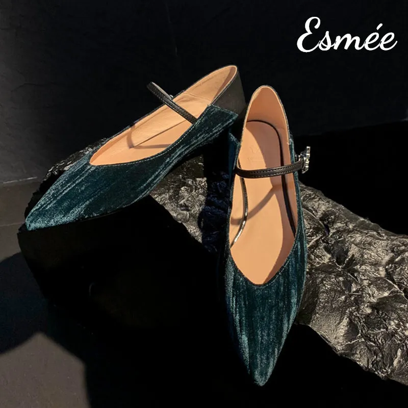 Pleuche Maryjane with Butterfly Buckle