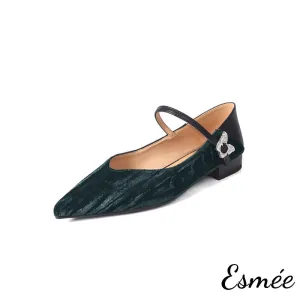 Pleuche Maryjane with Butterfly Buckle